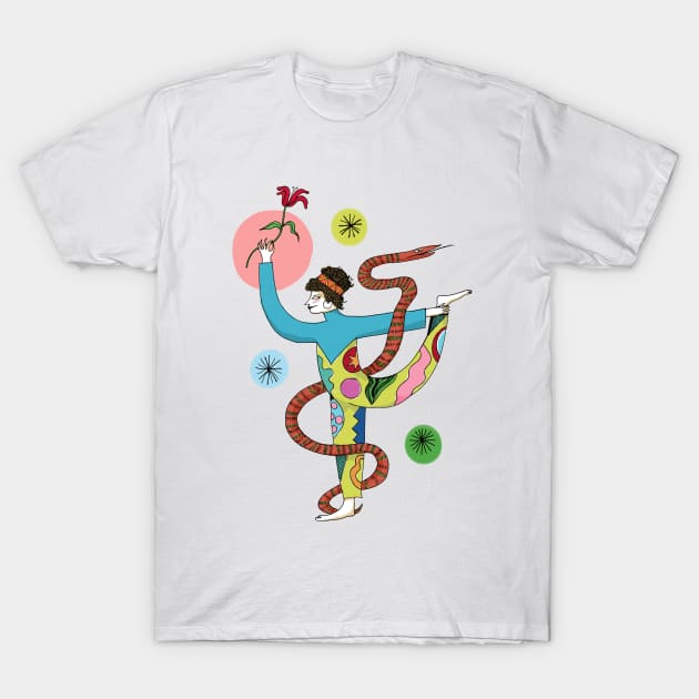 Snake yoga T-Shirt by lindsaygrime